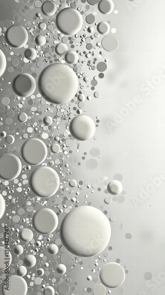 Fototapeta Bubbles Abstract: A cluster of spherical bubbles floats weightlessly in a mesmerizing abstract composition, with different sizes, a play of light and shadow. 