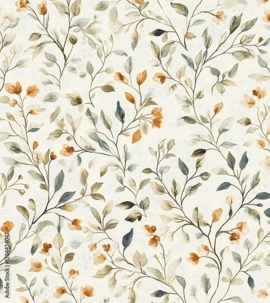 Fototapeta Floral Pattern with Leaves