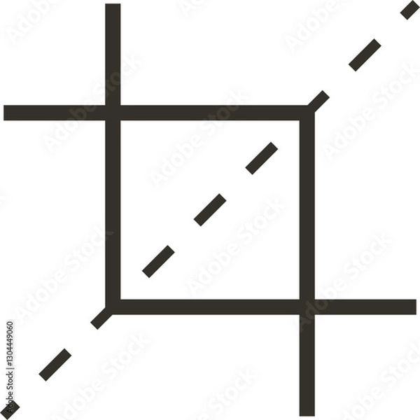 Obraz crop tool flat web icon concept