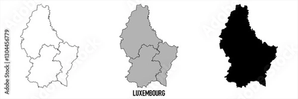 Fototapeta High detailed vector map - Luxembourg
