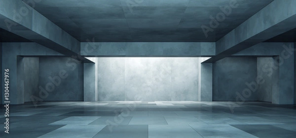 Obraz Modern empty concrete room interior with natural skylight