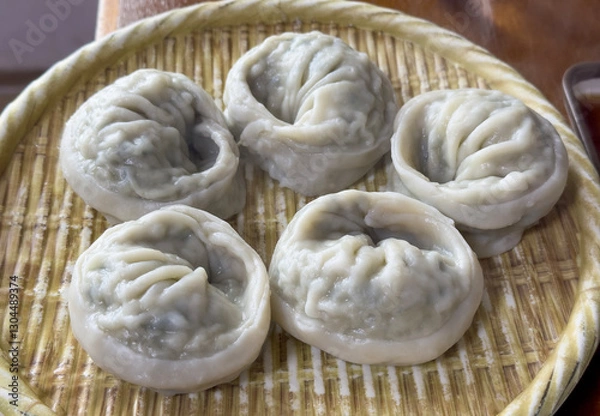 Obraz Korean huge dumpling mandu top view