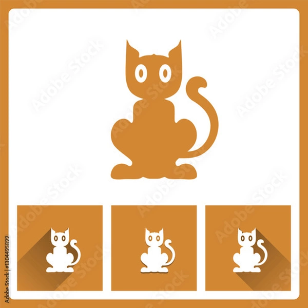 Fototapeta Cat icon isolated on white background with charger flat icon, EPS10
