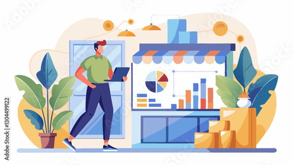 Obraz Small Business Growth and Digital Marketing Strategy Concept