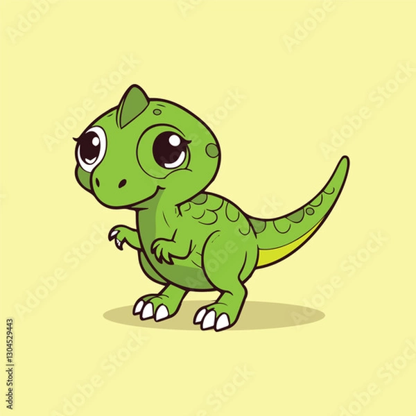 Fototapeta Cute cartoon dinosaur. Vector illustration. Cute baby dinosaur.