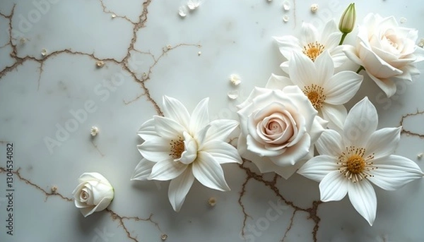 Obraz Ethereal White Floral Grunge Abstraction