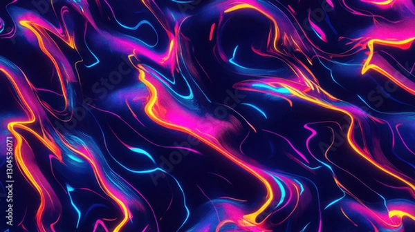 Obraz Neon cyber inspired pattern with vibrant futuristic lines