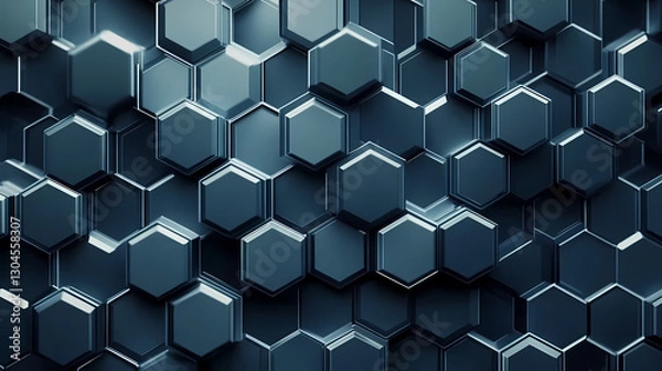 Fototapeta Hexagonal Honeycomb Pattern in Deep Blue