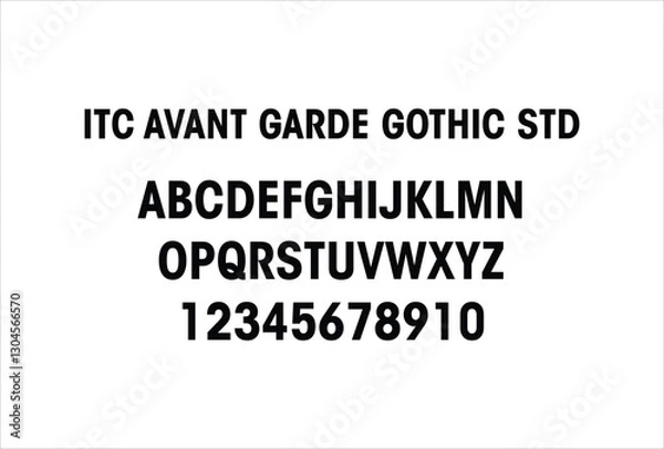Obraz ITC Avant Garade Gothic Std font for logo and headline. Isolated vector typeset