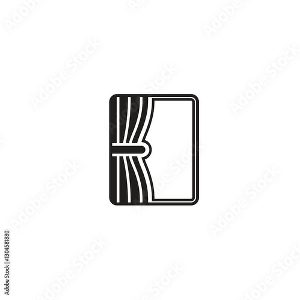 Obraz Window line icon sign or symbol vector half open window icon