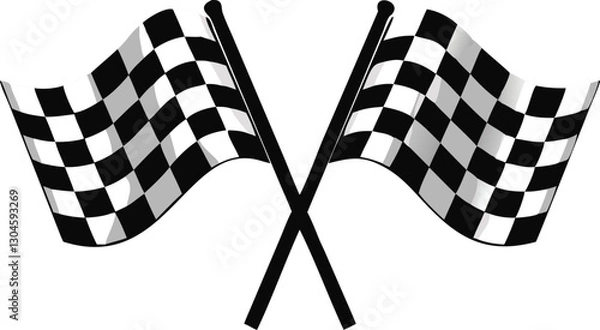Fototapeta Racing flag icons set. Finish flag. Vector illustration