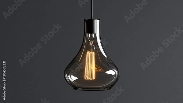 Fototapeta Versatile 3D Rendering of Glowing Golden Filament Bulb