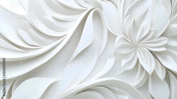 Obraz white pattern wave background, decor 03