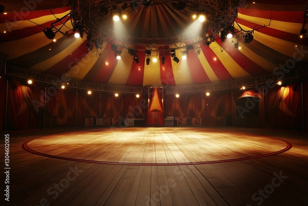 Fototapeta 3D rendering of an empty circus big top stage