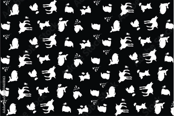 Obraz cartoon animal fabric pattern