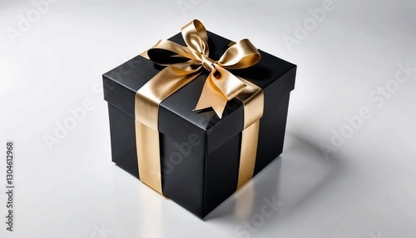 Fototapeta Gift box with curled ribbon decoration