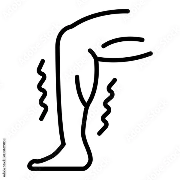 Fototapeta Icon: Eases Restless Leg - Restless Leg Relief Icon, Leg Comfort, Calming, Circulation Support, Natural Relief. Editable Stroke and Colors.