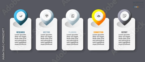 Fototapeta Business concept infographic template with option.
