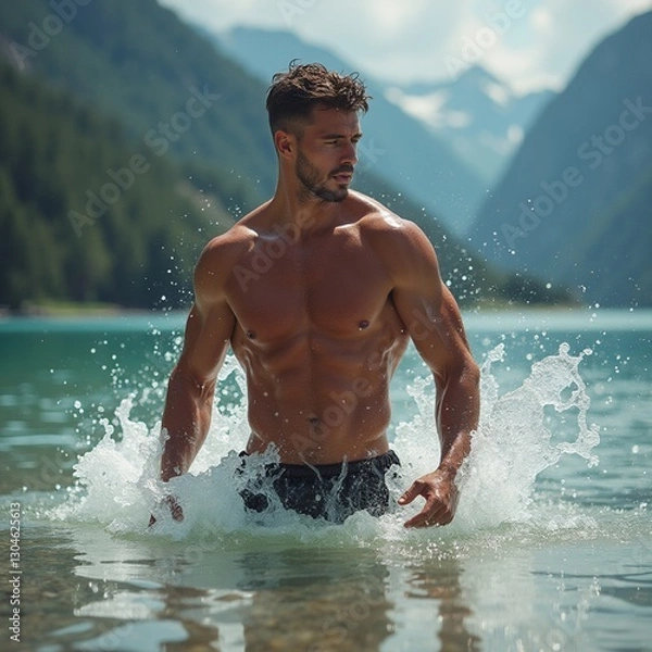 Obraz man in the water