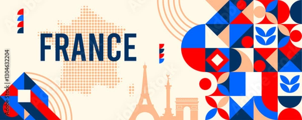 Obraz Bastille Day or French National Day related vector banner or background design concept.

