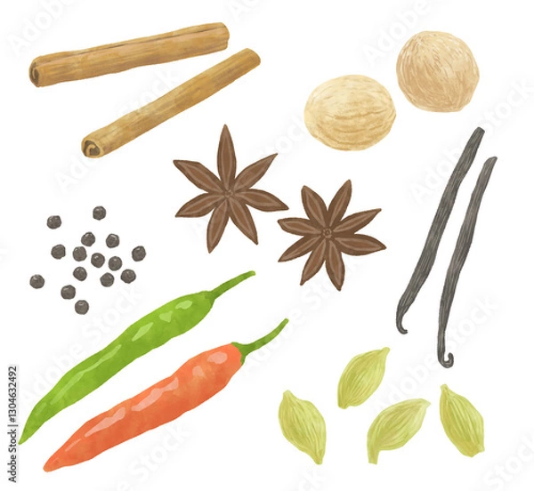 Obraz スパイスのイラスト