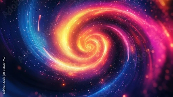 Fototapeta Surreal psychedelic wallpaper with glowing patterns and radiant waves of energy creating movement