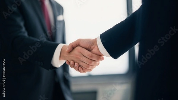 Obraz two businessmen shaking hands in the office
