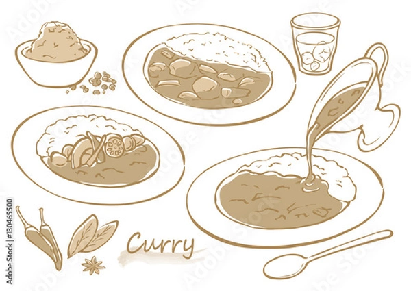 Obraz カレー　イラスト　素材