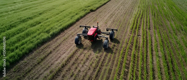Fototapeta Precision agriculture with AI for plant monitoring  -