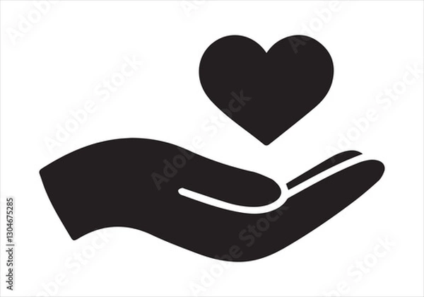 Fototapeta Heart held in hands symbolizing love and care in a romantic and thoughtful gesture
