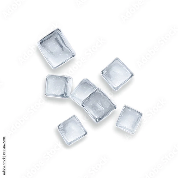 Obraz Ice cubes on white transparent background clipping PNG cube