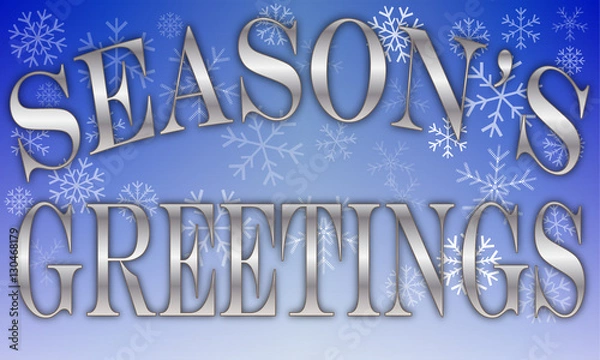 Obraz Season's Greetings Snowflake Background 2 - blue & silver