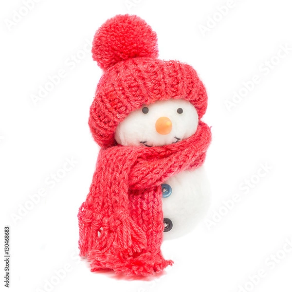 Fototapeta Снеговик изолированный на белом фоне