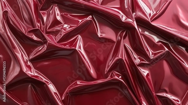 Fototapeta Deep Red Shiny Fabric Draped Smoothly