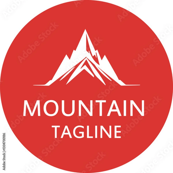 Obraz red mountain logo for business 