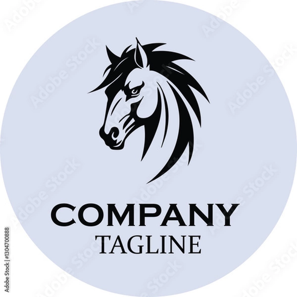 Obraz horse head black vector logo 