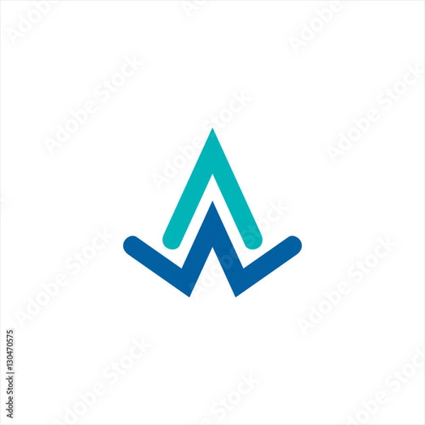 Obraz Letter w line color logo