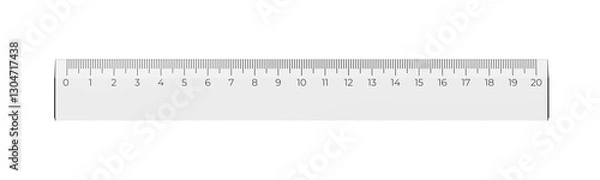 Obraz Plastic transparent ruler. Isolated. 3d illustration.