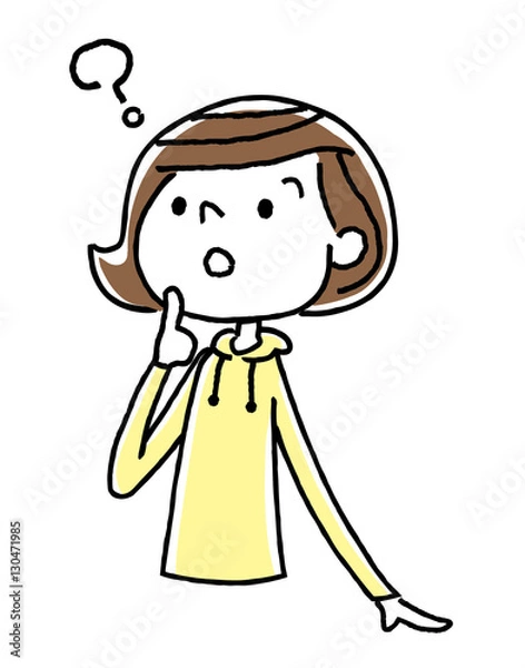 Fototapeta 女の子：疑問
