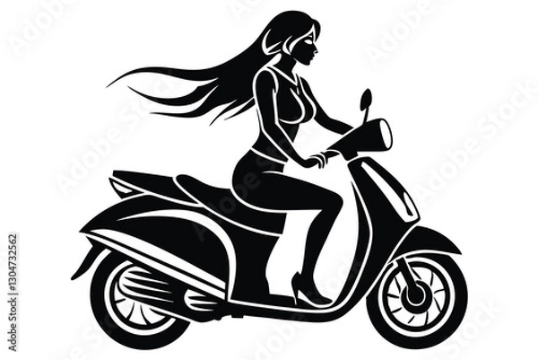 Fototapeta A Scooter of silhouette vector design