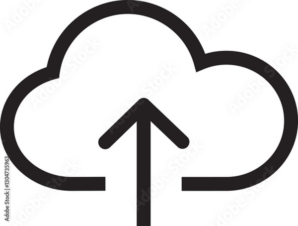 Fototapeta Simple outline vector icon for business, technology, communication, and finance