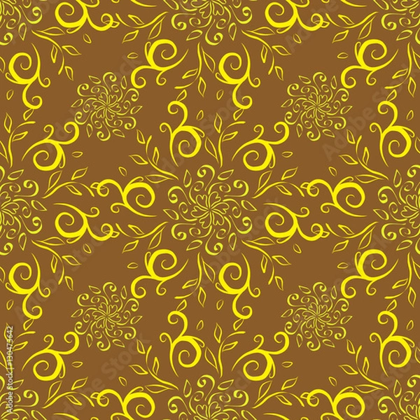 Obraz seamless vintage line art  pattern