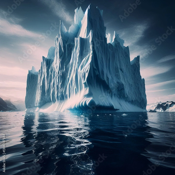 Fototapeta majestic and enigmatic allure of an iceberg with its towering presence ethereal translucence and enigmatic depth