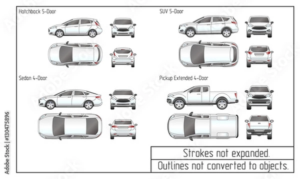 Obraz car drawing outlines not converted to objects