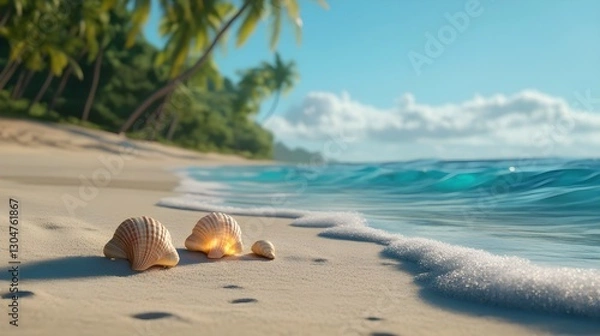 Fototapeta Shell on a tropical beach