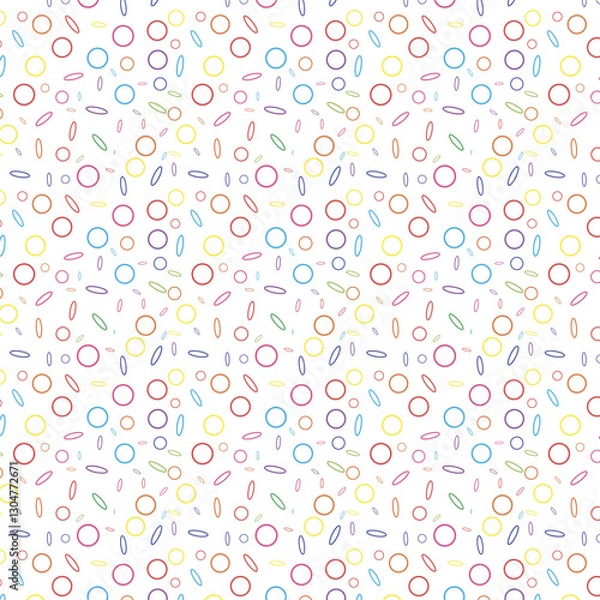 Fototapeta Abstract background - random colored ellipse and circle for wrapper, packaging or textile printing design. Vector illustration. Seamless pattern