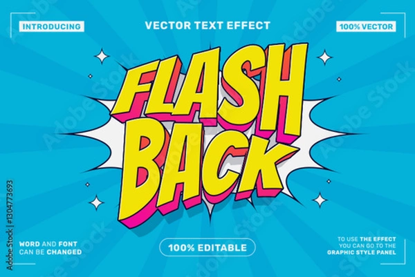 Fototapeta Flashback Comic Style Text Effect – Editable & Dynamic Typography