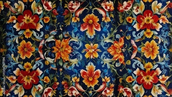 Obraz Disegno floreale orientale