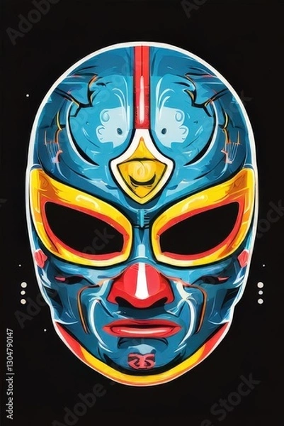 Fototapeta an AI Image Generator, Colorful Mask with Intricate Design