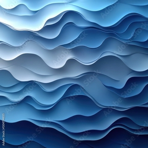 Obraz Abstract blue wavy layers